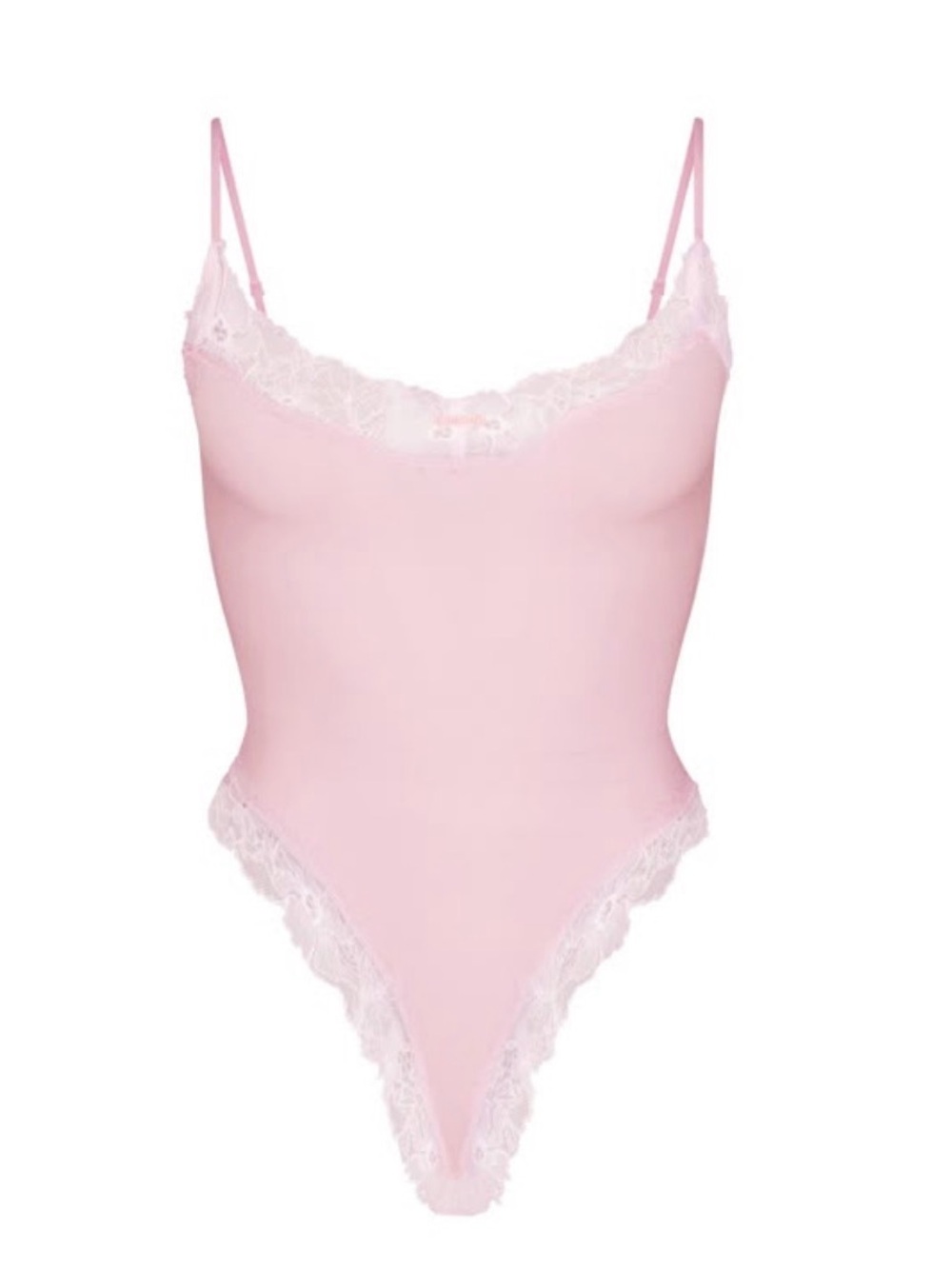 💗 SKIMS Cotton Lace Cami Bodysuit | Cherry Blossom | Sz. L | NWT 🏷️